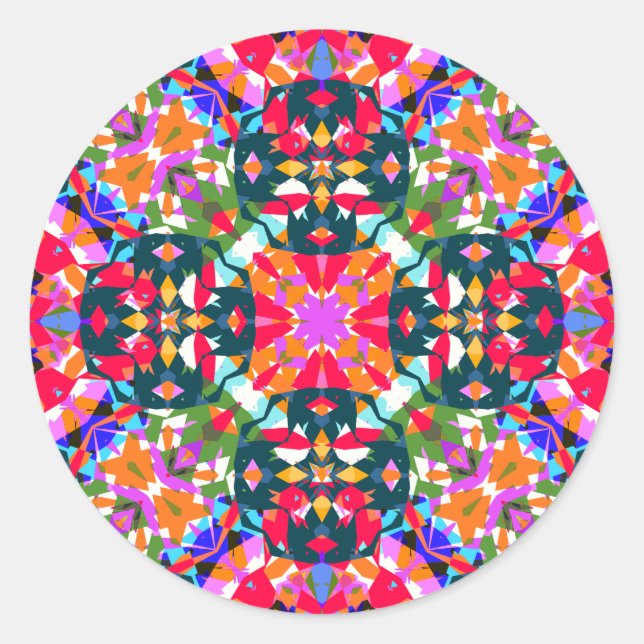 Sticker Rond DHD Dopamine Décor Positivité Motif coloré (Devant)