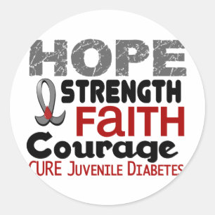 Sticker Rond Diabète juvénile HOPE 3