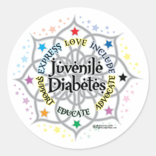 Sticker Rond Diabète juvénile Lotus