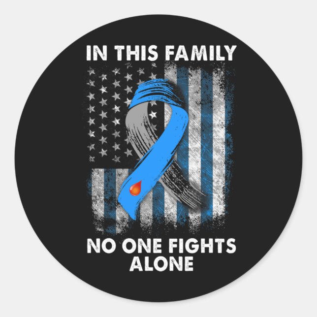 Sticker Rond Diabète Type 1 T1d Sensibilisation au diabète Usa  (Devant)