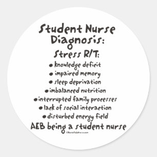 Sticker Rond Diagnostic de l'infirmière étudiante : stress