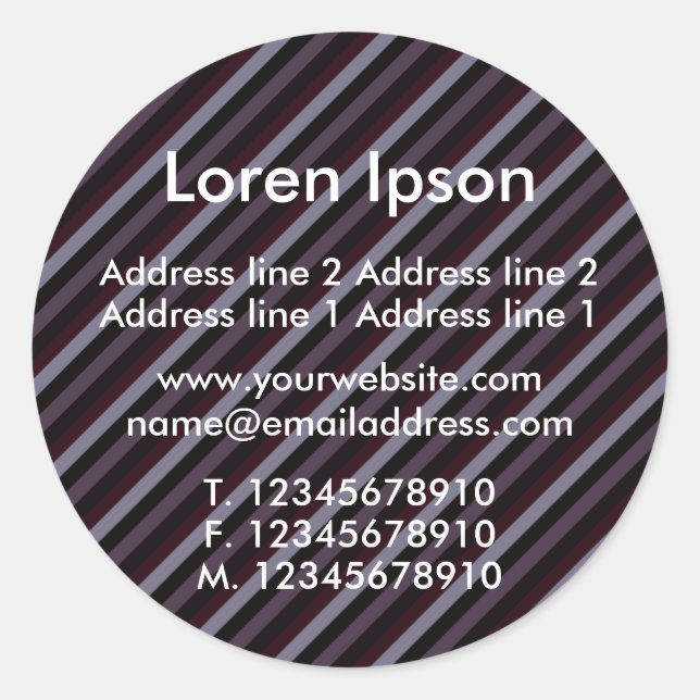 Sticker Rond Diagonal Stripes III Entreprise / Profil (Devant)