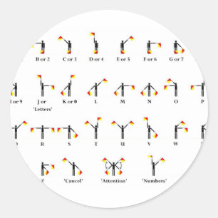 Sticker Rond Diagramme de drapeau de sémaphore