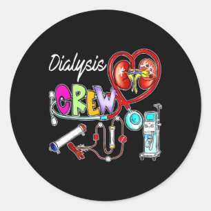 Sticker Rond Dialyse Écran Stethoscope Coeur Néphrologie du rei