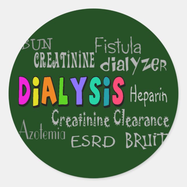 Sticker Rond Dialyse Terminologie Cadeaux (Devant)