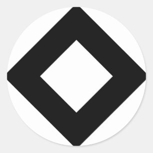 Sticker Rond Diamant blanc, Bordure noire en gras