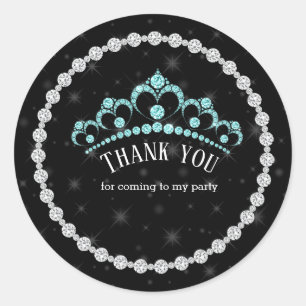 Sticker Rond Diamant étincelant Tiaras - choisissez votre arriè