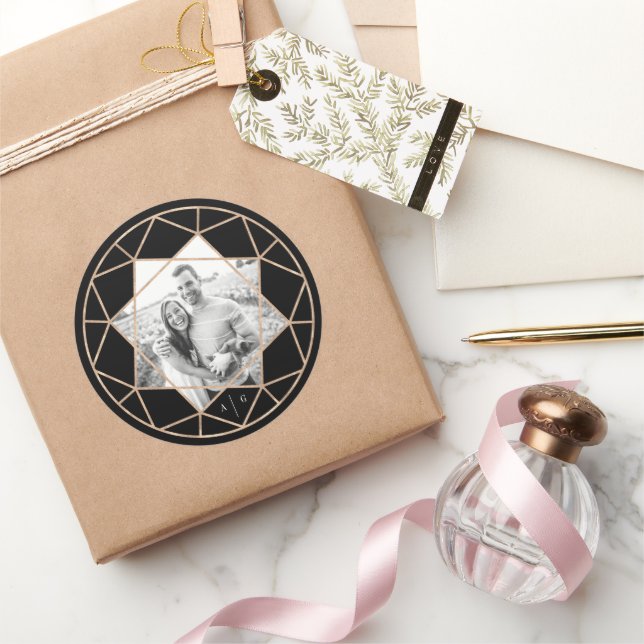 Sticker Rond Diamant rond géométrique Stylish Chic Mariage Phot (Cadeaux)