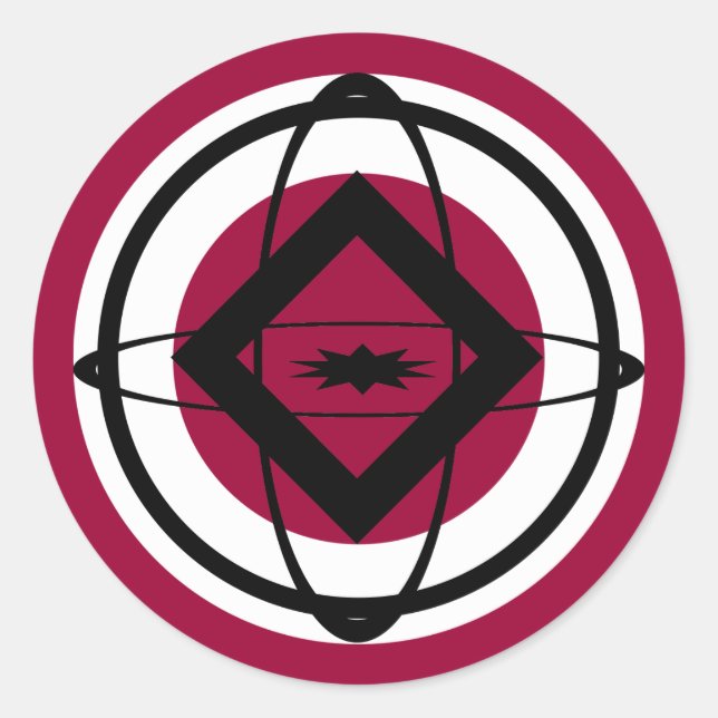 Sticker Rond Diamant, sphères, ellipses (Devant)