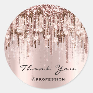 Sticker Rond Diamants Roses de maquillage Merci