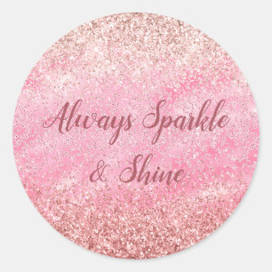 Sticker Rond Diamants roses Parties scintillant brillante