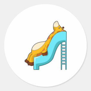 Sticker Rond Diapositive Giraffe
