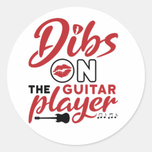 Sticker Rond Dibs sur le joueur de guitare