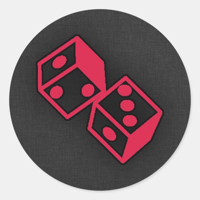 Sticker Rond Dice de Crimson Red Casino (Devant)