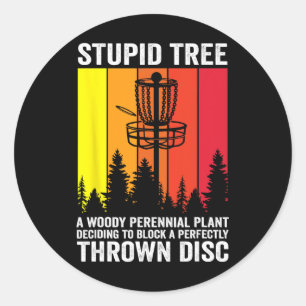 Sticker Rond Dictionnaire d'idiot d'arbre de golf de disque Mid