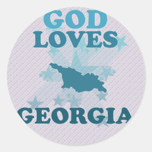 Sticker Rond Dieu aime la Géorgie
