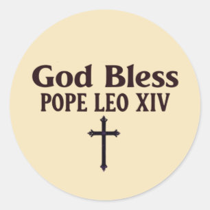 Sticker Rond Dieu Béni Pape Léon XIV
