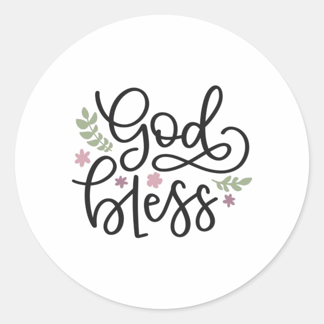 Sticker Rond Dieu bénisse (Devant)