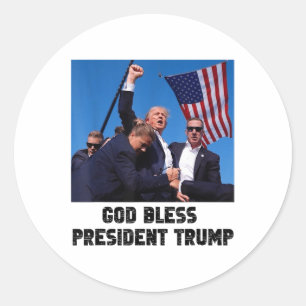 Sticker Rond Dieu bénisse le président Trump, Donald Trump 2024