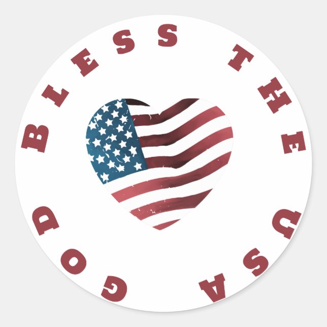 Sticker Rond Dieu bénisse les USA (Devant)