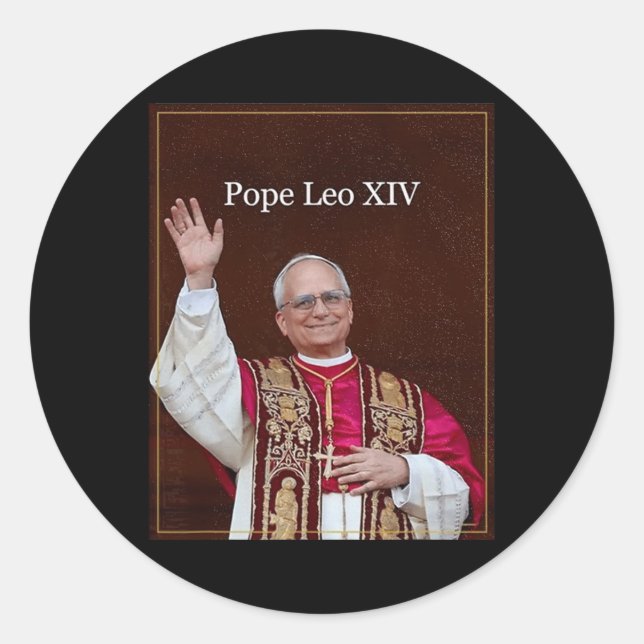 Sticker Rond Dieu bénit le pape Leo Xiv (Devant)