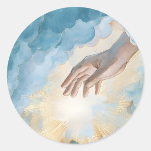 Sticker Rond Dieu céleste Jésus-Christ Symbole religieux modern