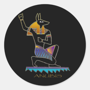Sticker Rond Dieu égyptien ANUBIS