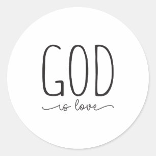 Sticker Rond Dieu est amour, Bible Verse