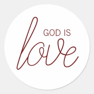 Sticker Rond Dieu est amour chrétien moderne