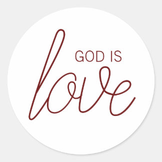 Sticker Rond Dieu est amour chrétien moderne