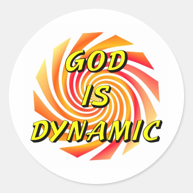 Sticker Rond Dieu est dynamique chrétienne (Devant)