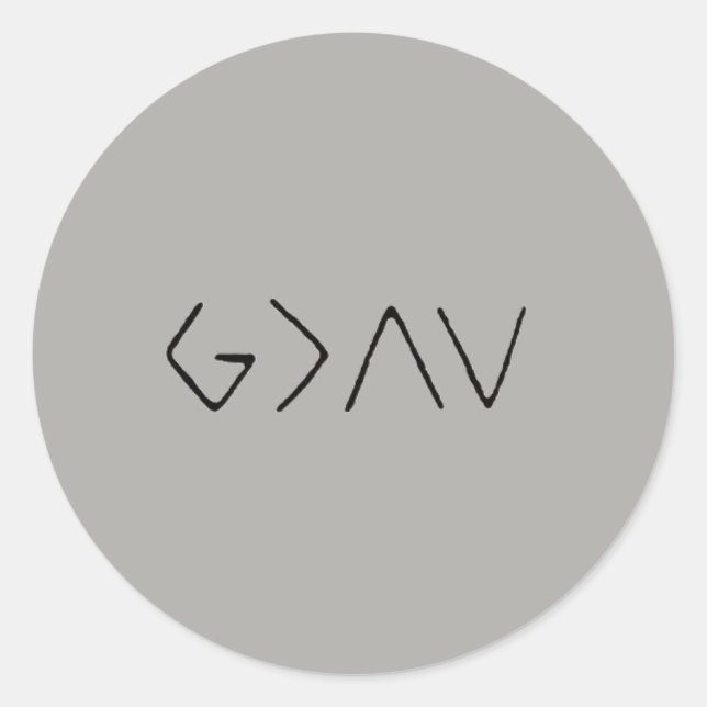 Sticker Rond Dieu est plus grand que lève et avale (Devant)