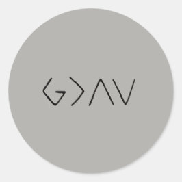 Sticker Rond Dieu est plus grand que lève et avale