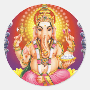 Sticker Rond Dieu Ganesha