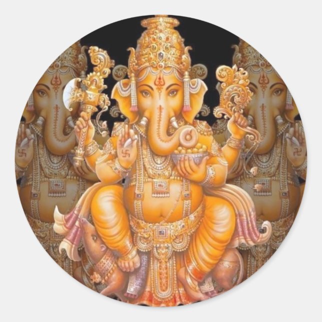 Sticker Rond Dieu hindou Ganesh (Devant)