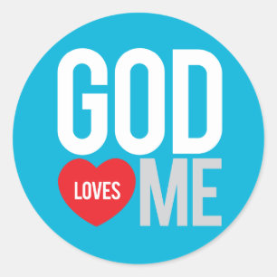 Sticker Rond Dieu m'aime