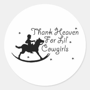 Sticker Rond Dieu Merci Pour Lil' Cowgirls