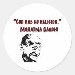 Sticker Rond Dieu n'avait aucune religion ! - Mahatma Gandhi