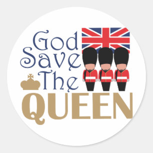 Sticker Rond Dieu sauve la reine