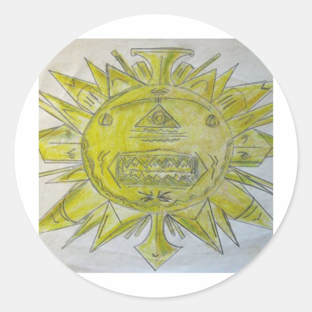 Sticker Rond Dieu Sun (Devant)