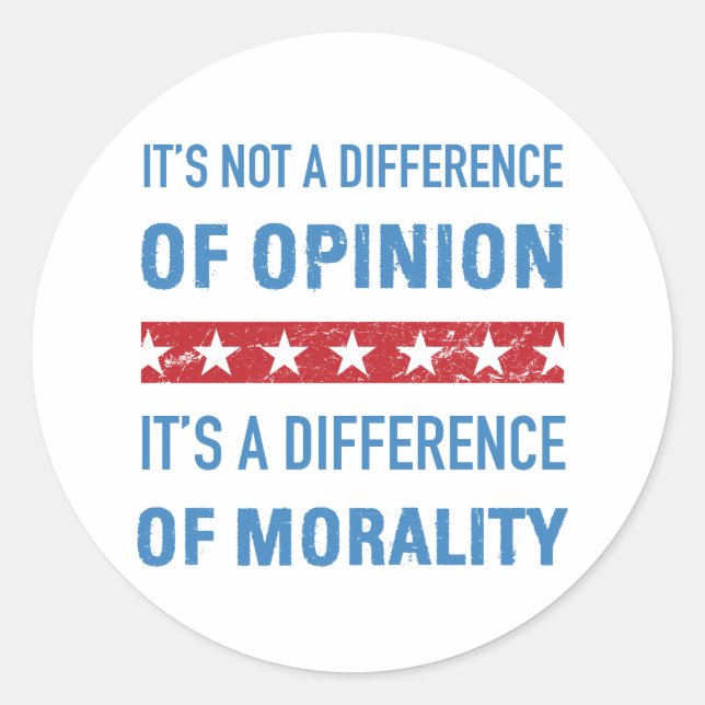 Sticker Rond Différence De Moralité Anti-Trump (Devant)