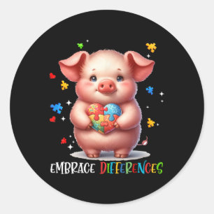 Sticker Rond Différences d'acceptation Puzzle Coeur Coeur Coin 