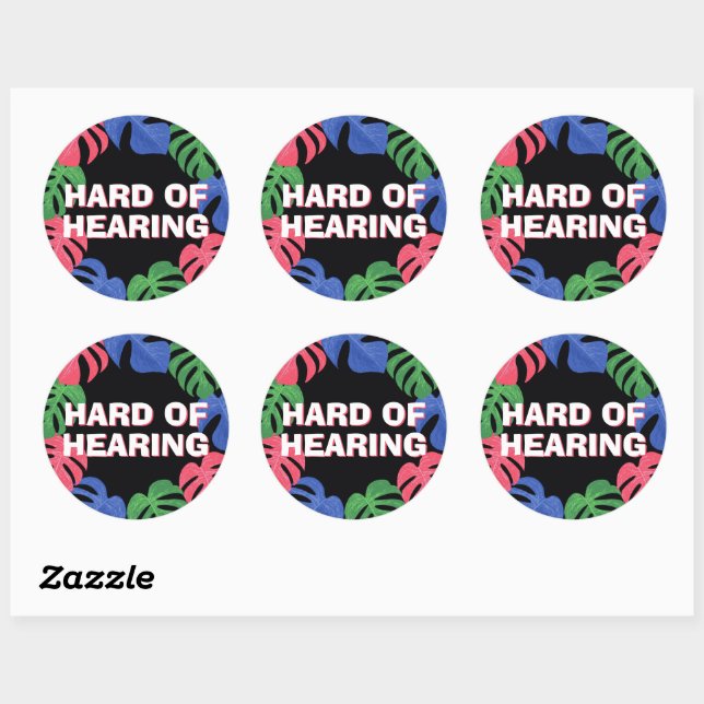 Sticker Rond Difficile d'entendre des Feuilles de palmiers trop (Feuille)