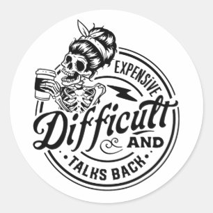 Sticker Rond Difficile Et Parle En Retour Fête Des Mères