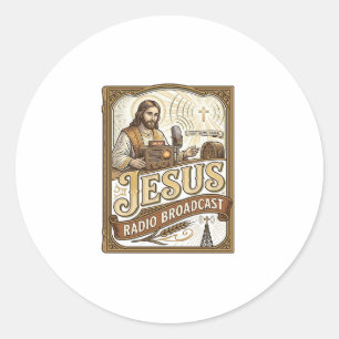 Sticker Rond Diffusion Radio Jésus Diffusion Radio Jésus Christ