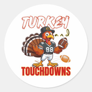 Sticker Rond Dinde de Thanksgiving et touchés drôles de amateur