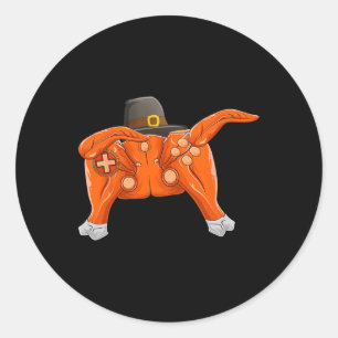 Sticker Rond Dindon drôle de joueurs garçons enfants adolescent