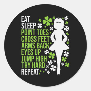 Sticker Rond Dîner Danse Irlandaise Danse Irlandaise Danseur Ce