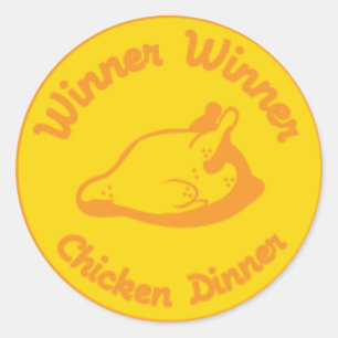 Sticker Rond Dîner de poulet de gagnant de gagnant