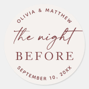 Sticker Rond Dîner de répétition de mariage avec écriture moder